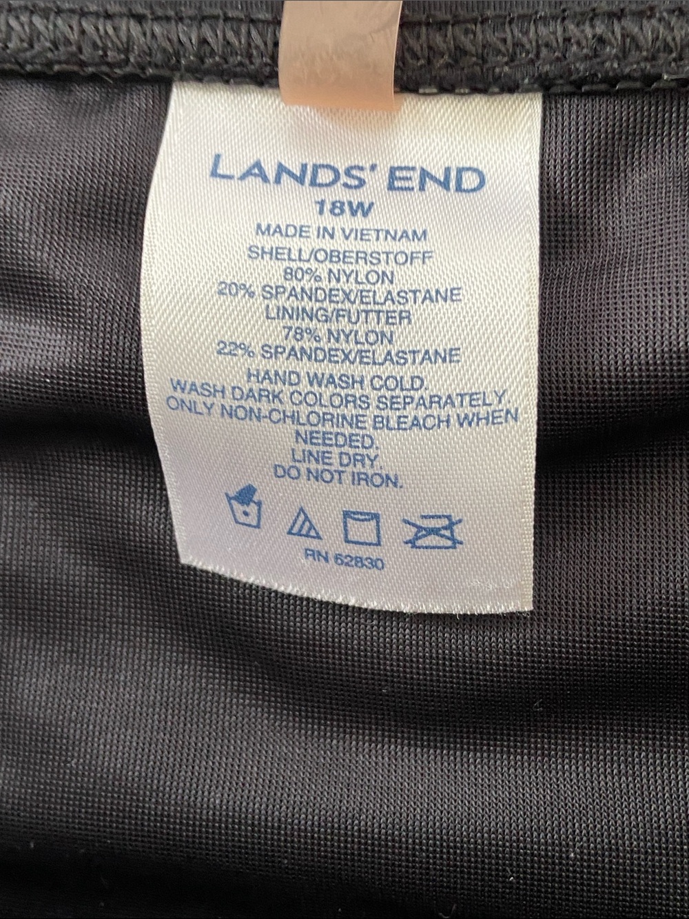Lands' End Plus Size Black Skater Swim Skirt 3752 - Picture 3 of 4